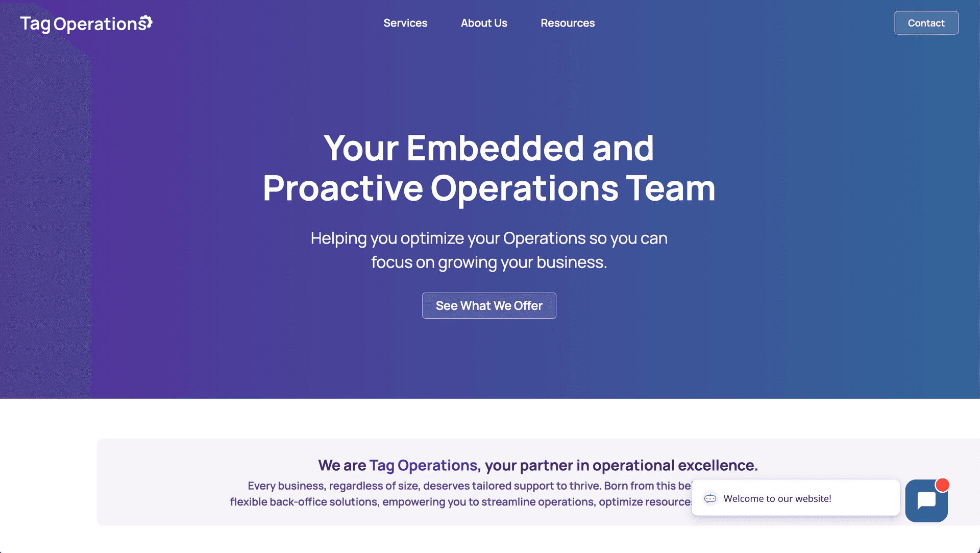 Tag Operations Landing Page