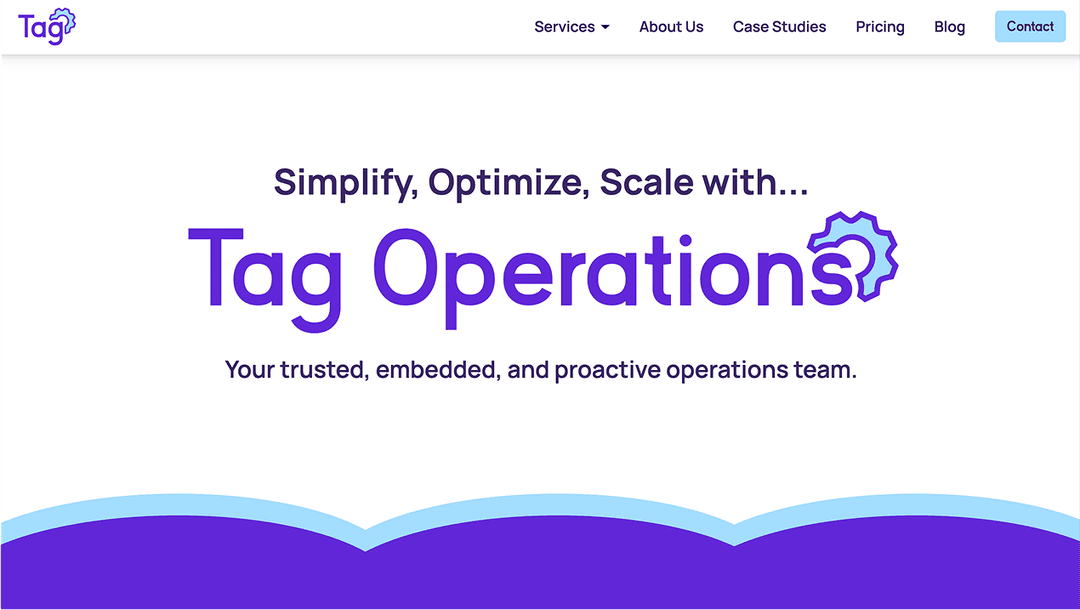 Screenshot of the landing page from the first iteration of the website