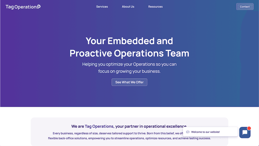 Screenshot of the landing page from the third iteration of the website